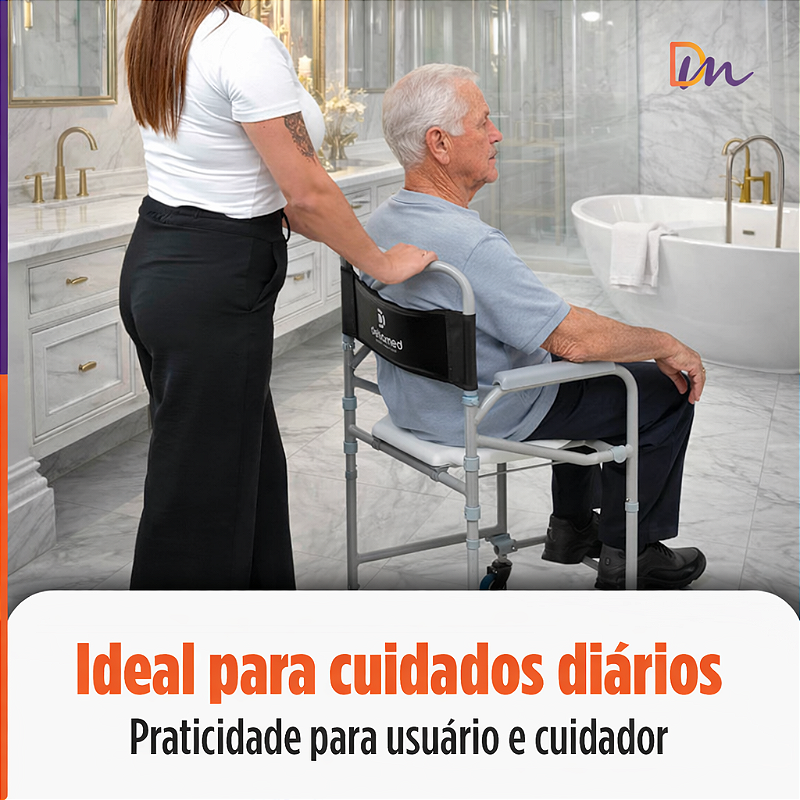 Cadeira Para Banho Higiénica Dobrável Até 100kg D30 - Dellamed