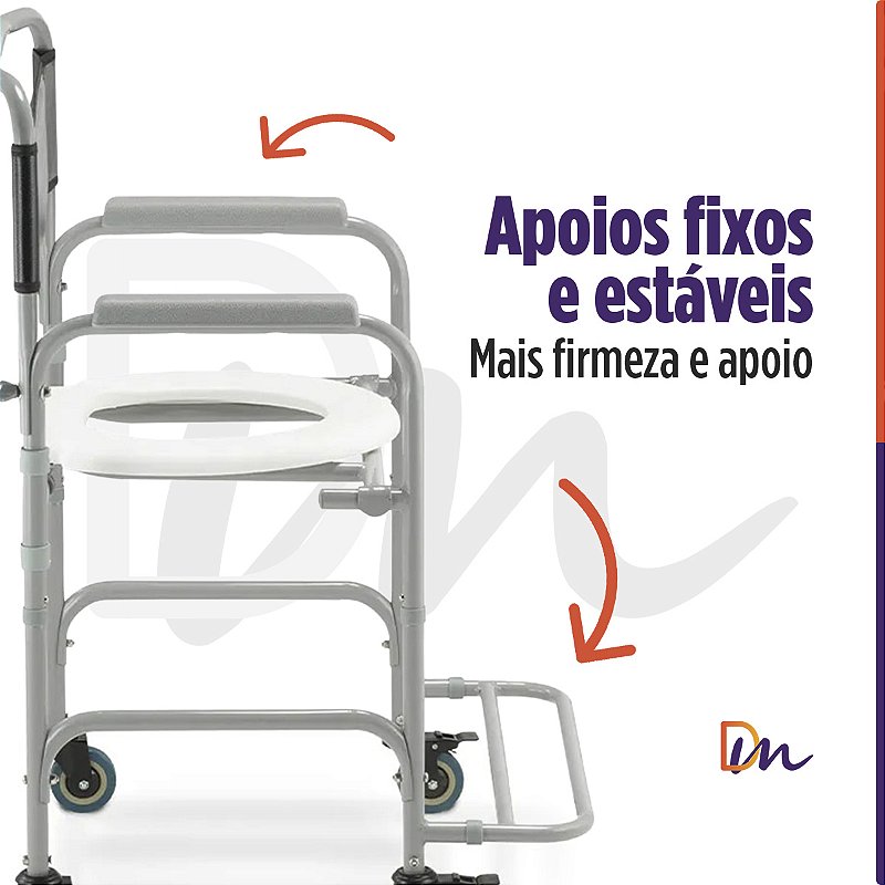 Cadeira Para Banho Higiénica Dobrável Até 100kg D30 - Dellamed
