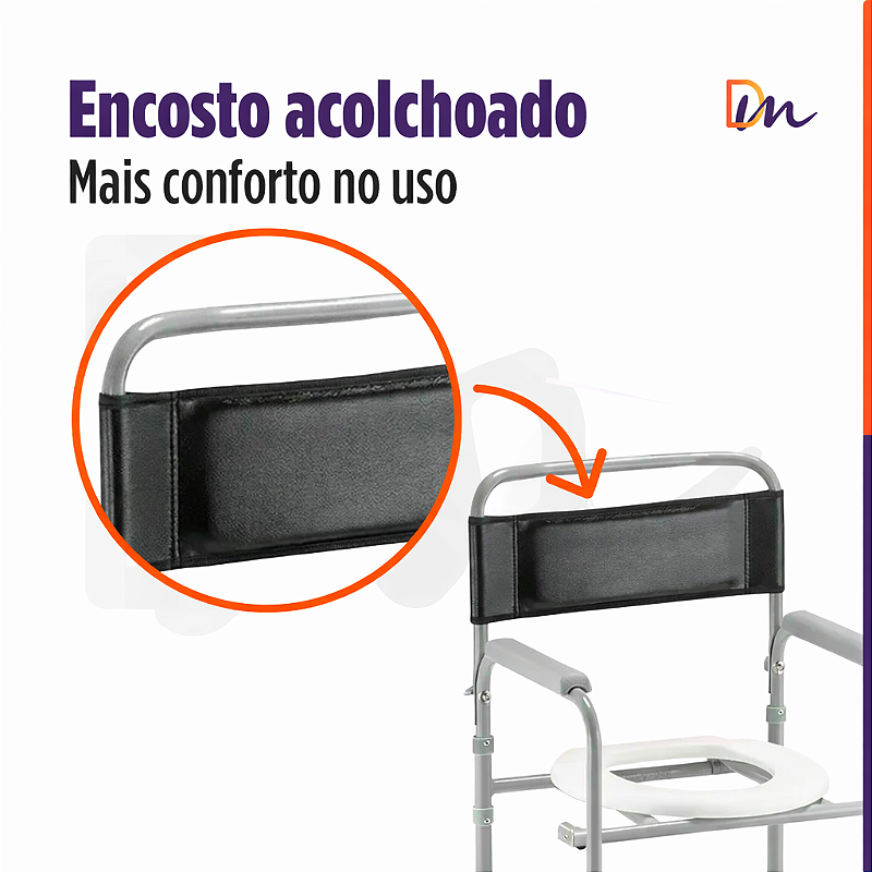 Cadeira Para Banho Higiénica Dobrável Até 100kg D30 - Dellamed