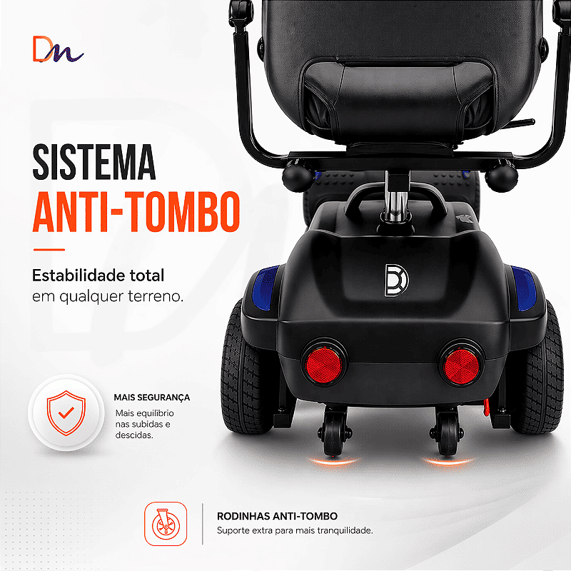 Scooter Elétrica Preta Modelo LB Ligth Até 136 Kg - Dellamed