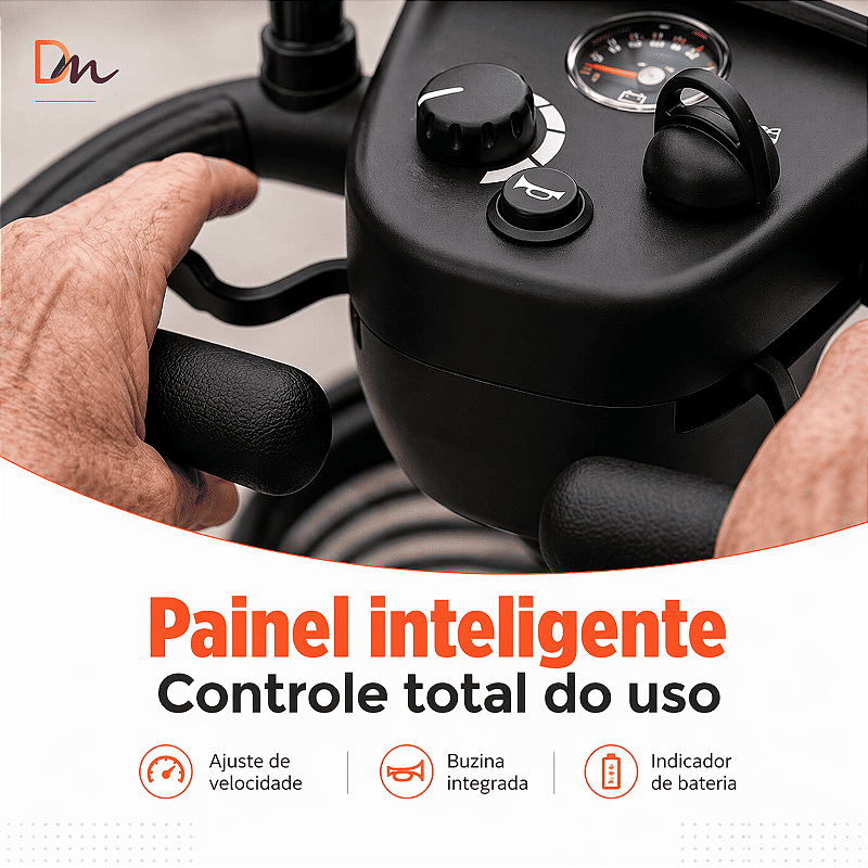 Scooter Elétrica Preta Modelo LB Ligth Até 136 Kg - Dellamed