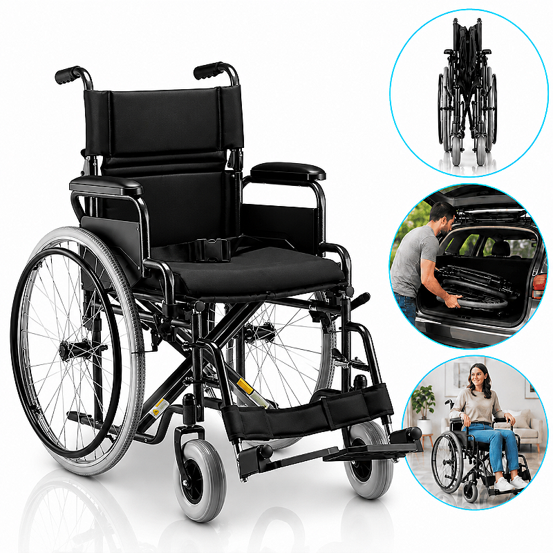Cadeira De Rodas Modelo D400 Dobrável Até 120 Kg - Dellamed