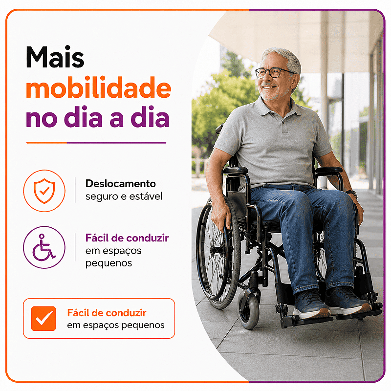 Cadeira De Rodas Modelo D400 Dobrável Até 120 Kg - Dellamed