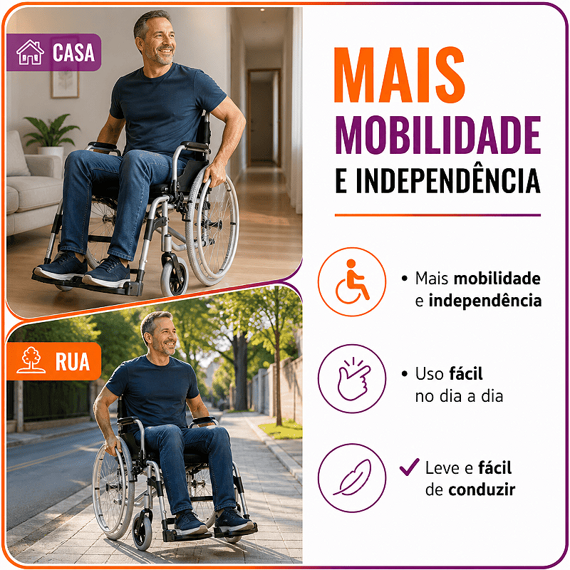 Cadeira De Rodas Modelo D600 Dobrável Até 120 Kg - Dellamed