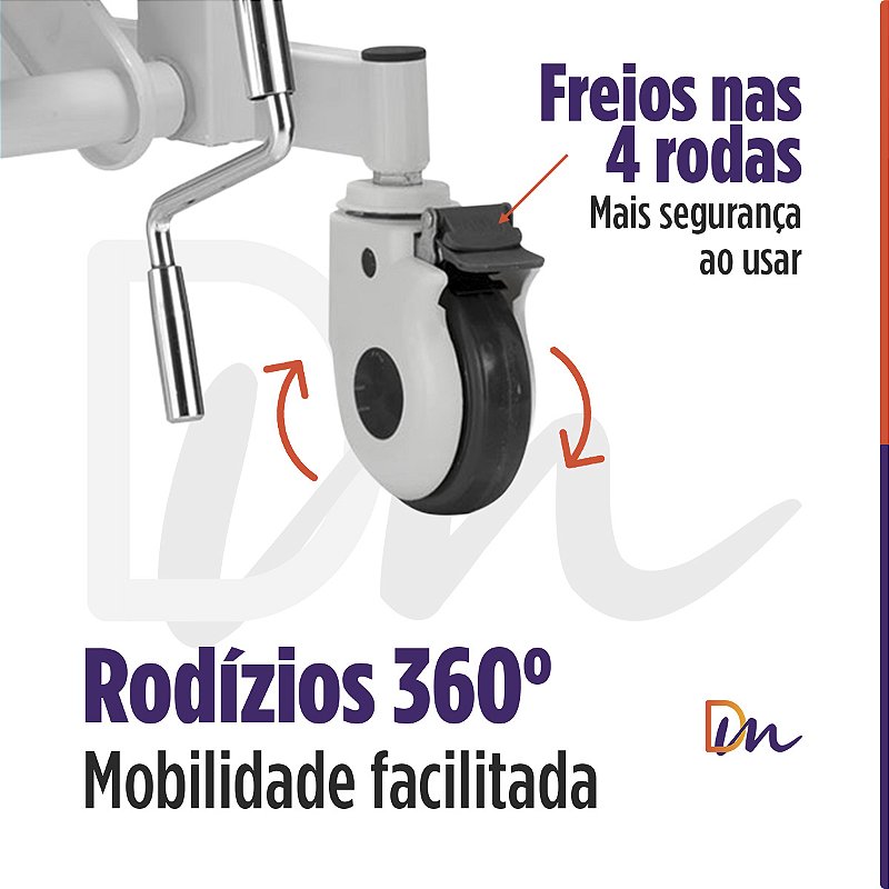 Cama Hospitalar 3 Movimentos Manual Até 200kg DX3 - Dellamed