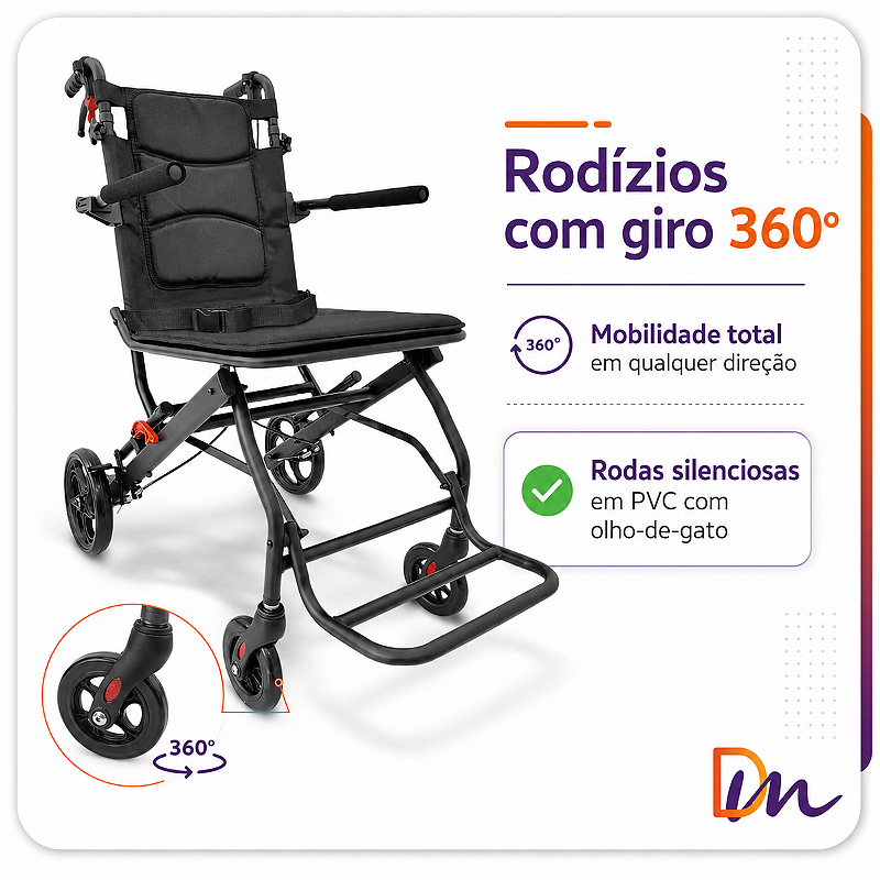 Cadeira De Transporte Transferência D90 - Dellamed