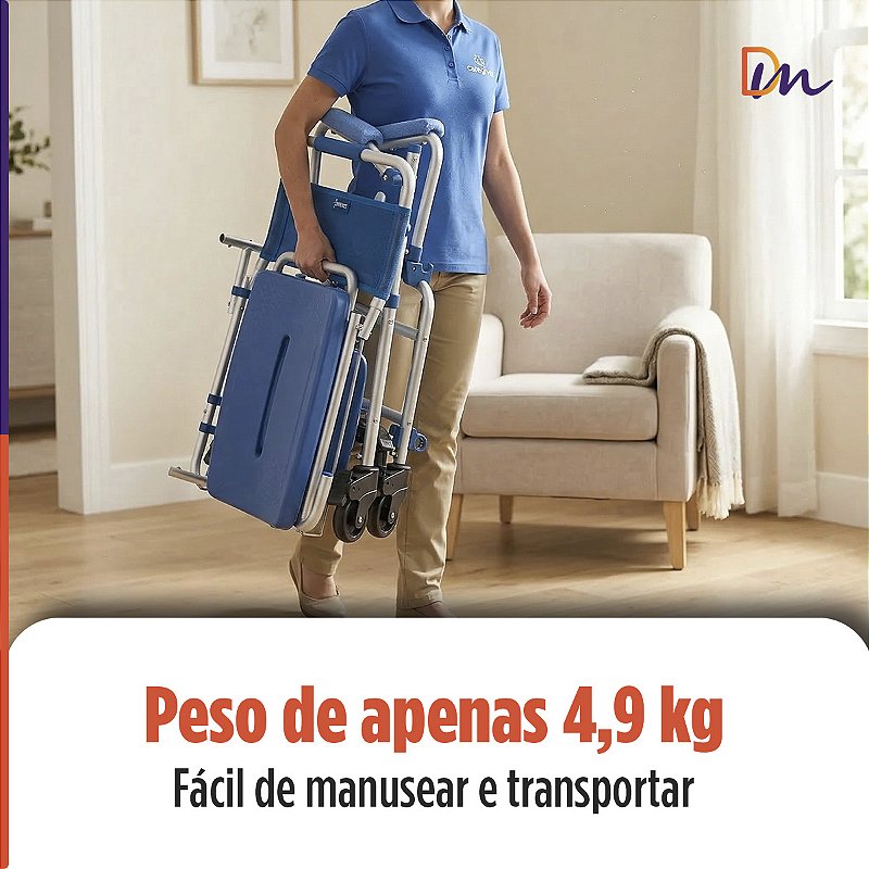 Cadeira De Banho D55 Em Alumínio Até 135 Kg - Dellamed