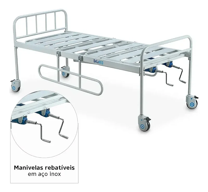 Cama Hospitalar 2 Movimentos Manual Até 180kg DX2 - Dellamed