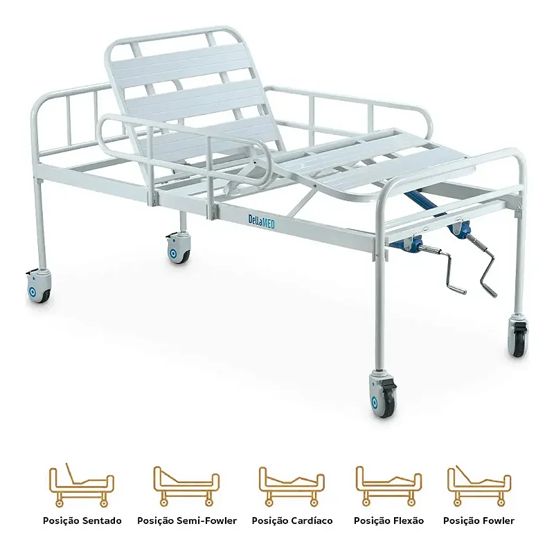 Cama Hospitalar 2 Movimentos Manual Até 180kg DX2 - Dellamed