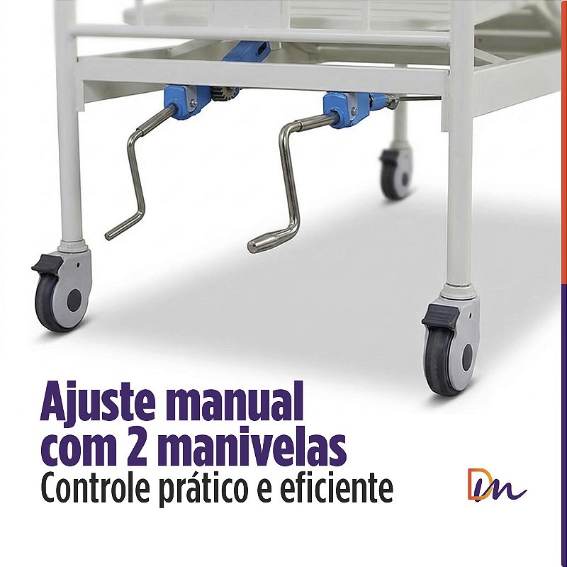 Cama Hospitalar 02 Manivelas Até 180 Kg - Supermedy
