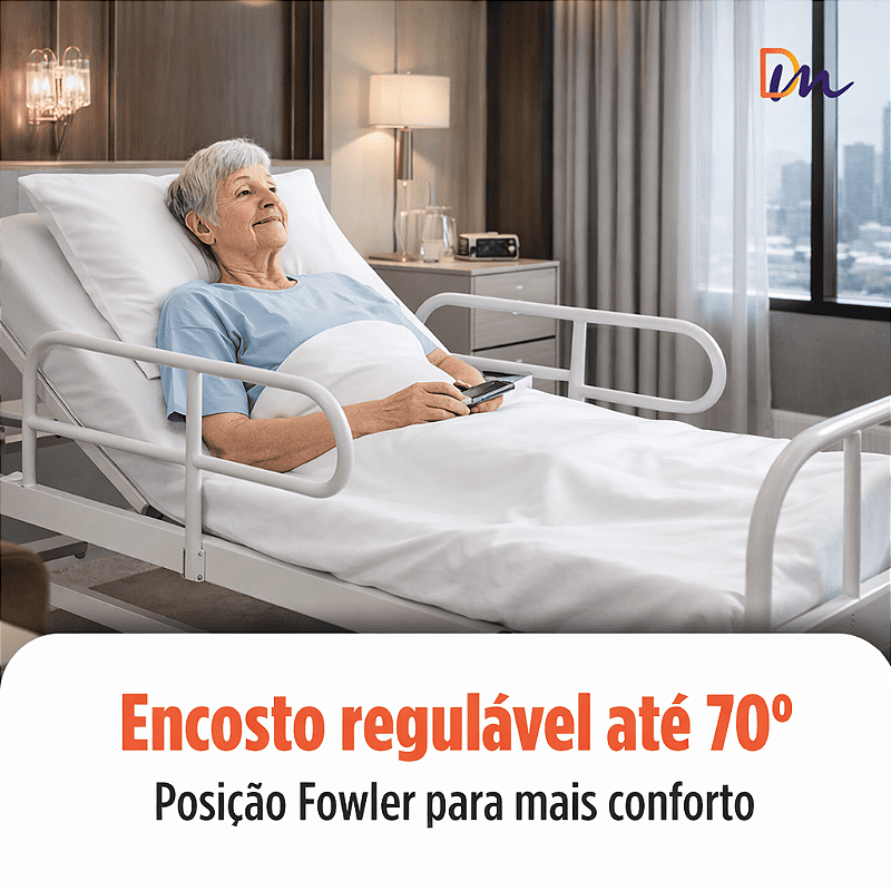 Cama Hospitalar 02 Manivelas Até 180 Kg - Supermedy