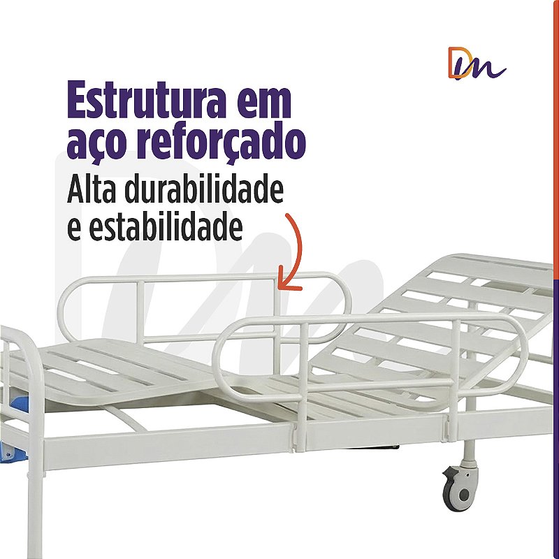 Cama Hospitalar 02 Manivelas Até 180 Kg - Supermedy