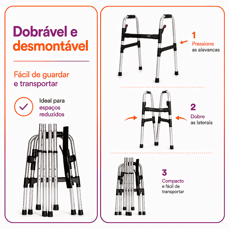 Andador Desmontável Até 130 Kg - Mercur