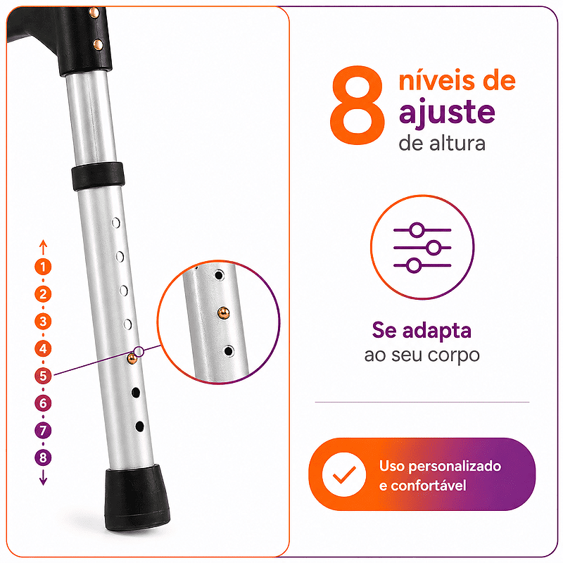 Andador Desmontável Com Rodas Até 130 Kg BC1547 - Mercur