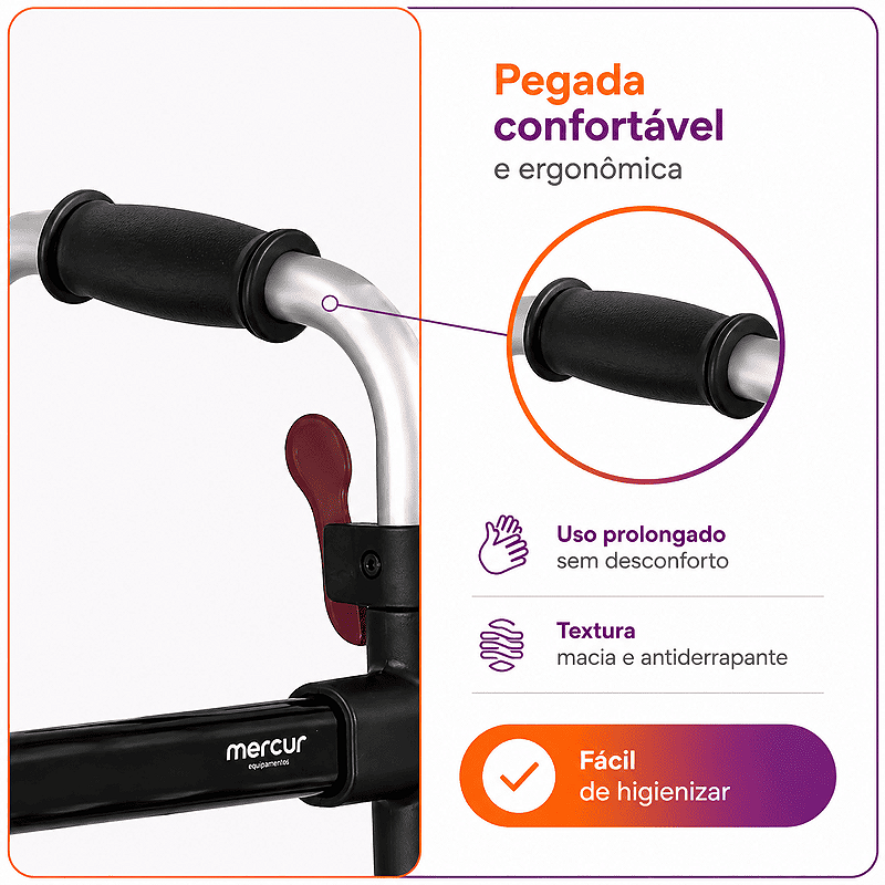Andador Desmontável Com Rodas Até 130 Kg BC1547 - Mercur