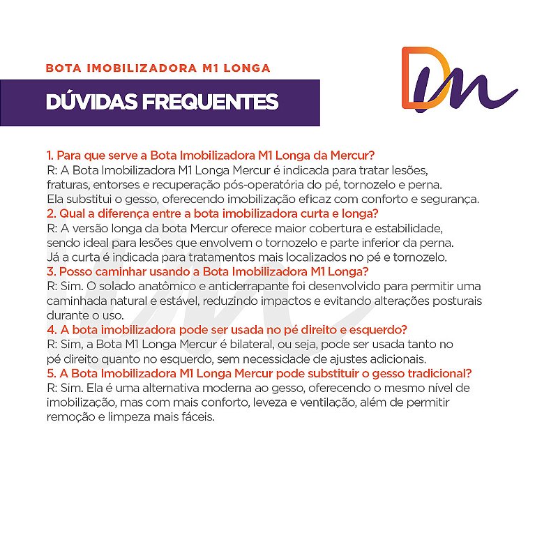 Bota Imobilizadora M1 Longa - Mercur