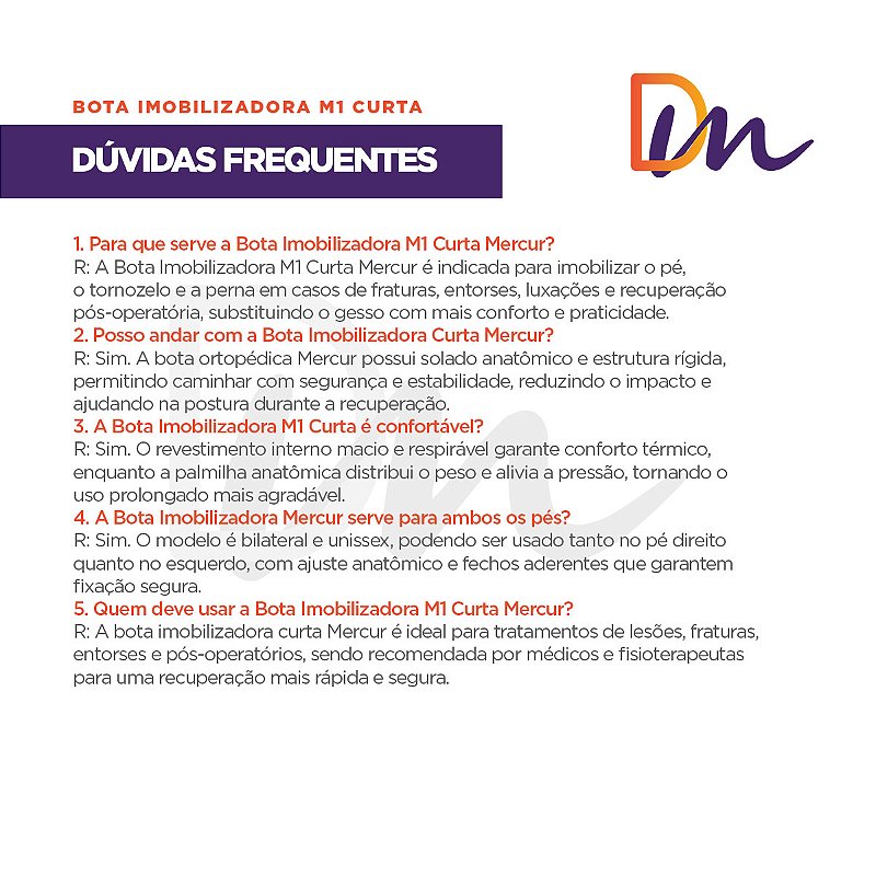 Bota Imobilizadora M1 Curta - Mercur