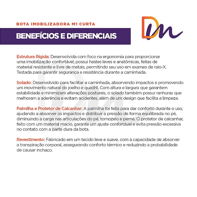 Bota Imobilizadora M1 Curta - Mercur