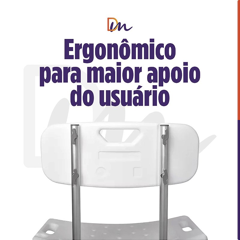 Banco Para Banho Com Encosto Modelo Até 135Kg - Mercur