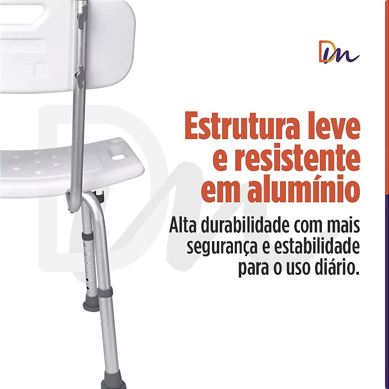 Banco Para Banho Com Encosto Modelo Até 135Kg - Mercur