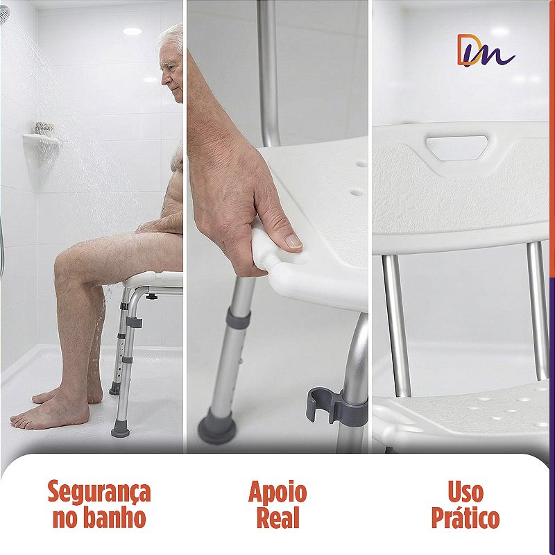 Banco Para Banho Com Encosto Modelo Até 135Kg - Mercur
