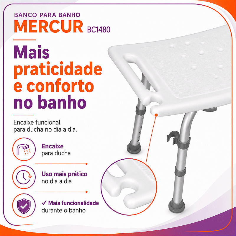 Banco Para Banho Até 135 Kg - Mercur