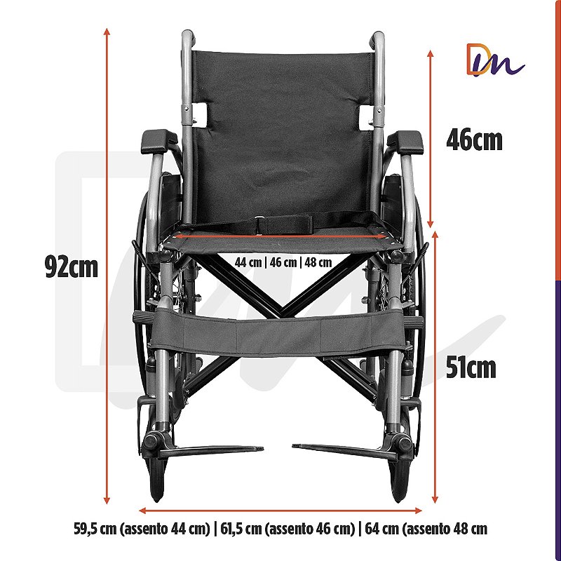 Cadeira De Rodas Basic Até 125Kg - Hidrolight