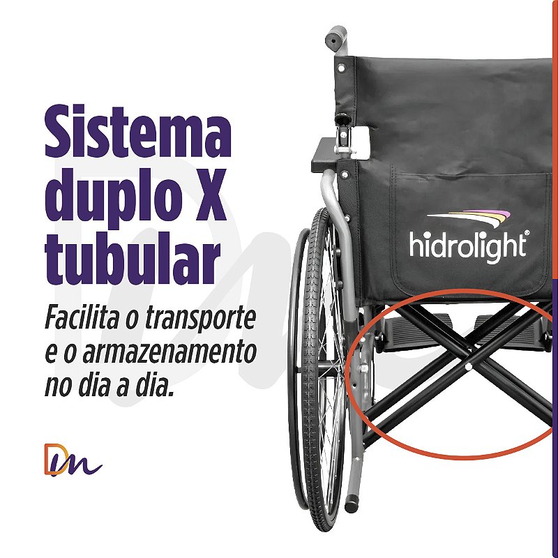 Cadeira De Rodas Basic Até 125Kg - Hidrolight
