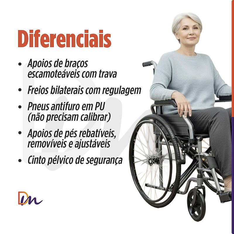Cadeira De Rodas Basic Até 125Kg - Hidrolight