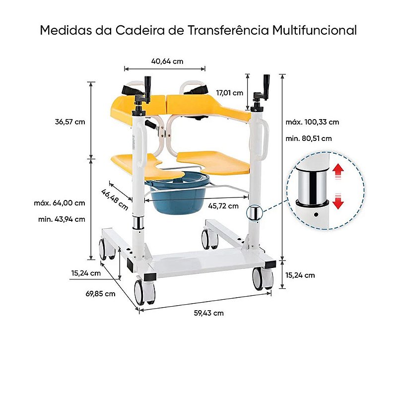 Cadeira de Transferência Multifuncional - Longevitech
