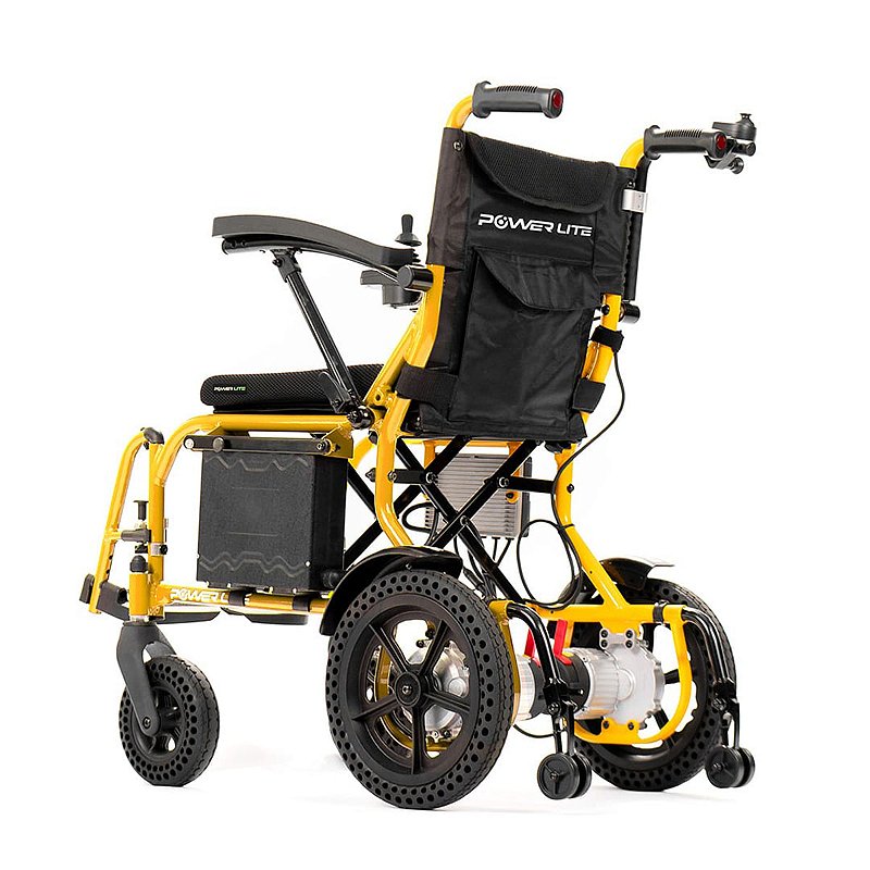 Cadeira De Rodas Motorizada Dobrável Infantil Power Kids Amarela Até 100Kg Power Lite