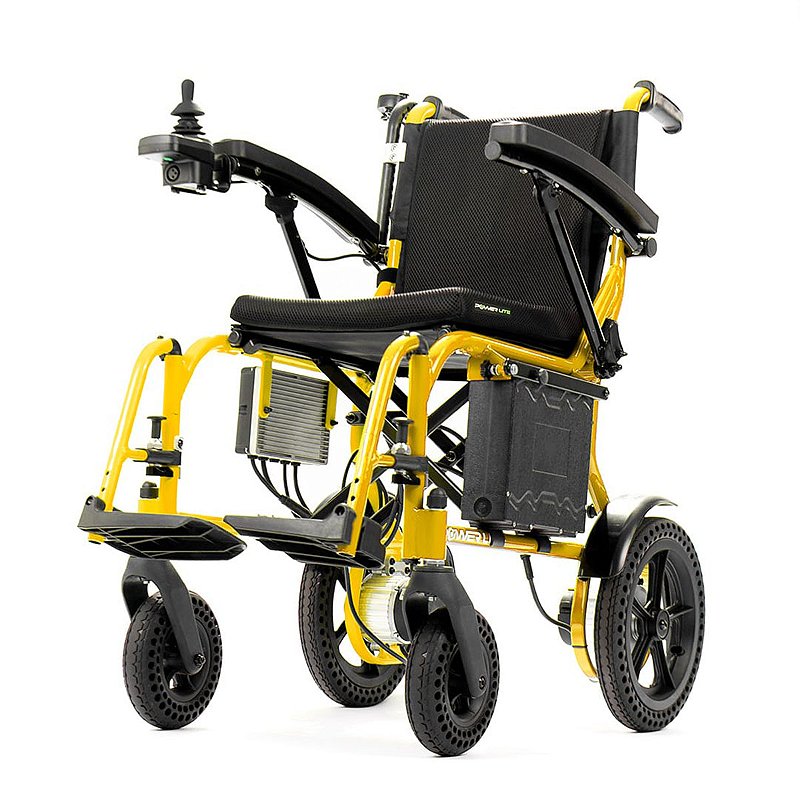 Cadeira De Rodas Motorizada Dobrável Infantil Power Kids Amarela Até 100Kg Power Lite