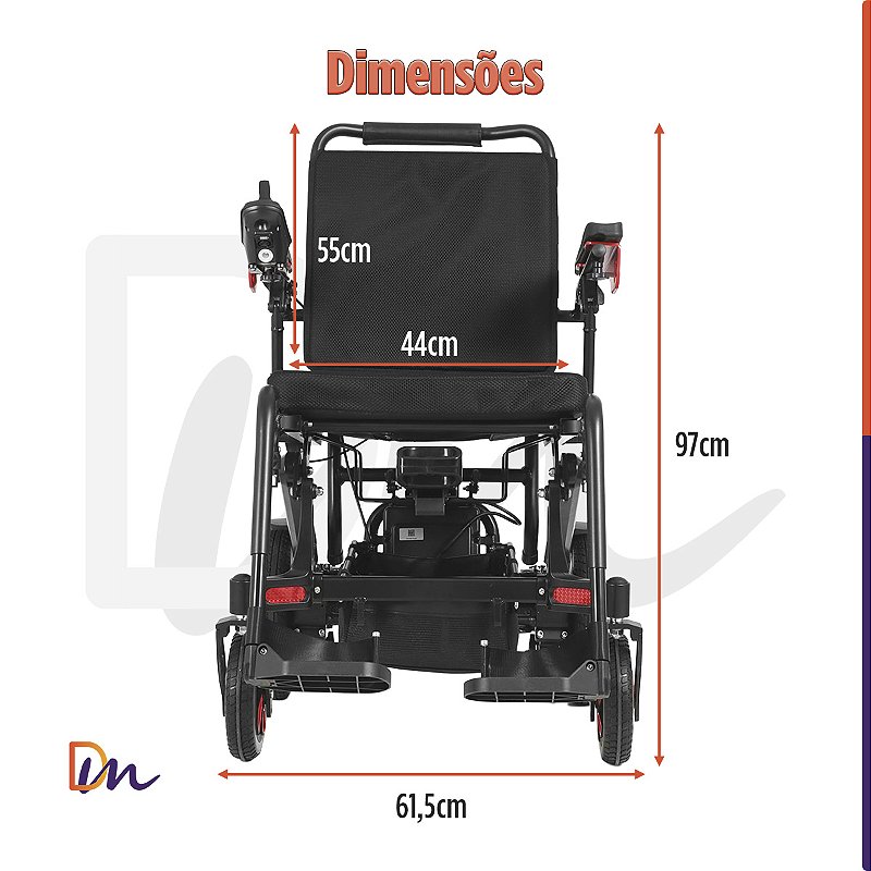 Cadeira de Rodas Motorizada New Pop Hybrid Até 120Kg D23 - Power Lite