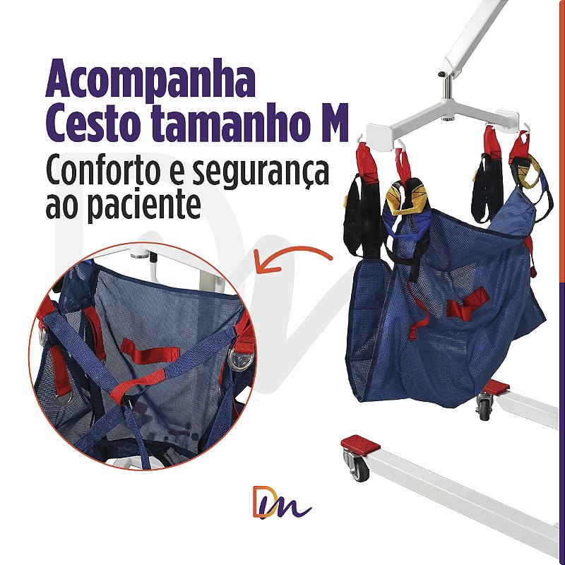 Guincho para elevação Manual Até 180 Kg D5000 - Dellamed