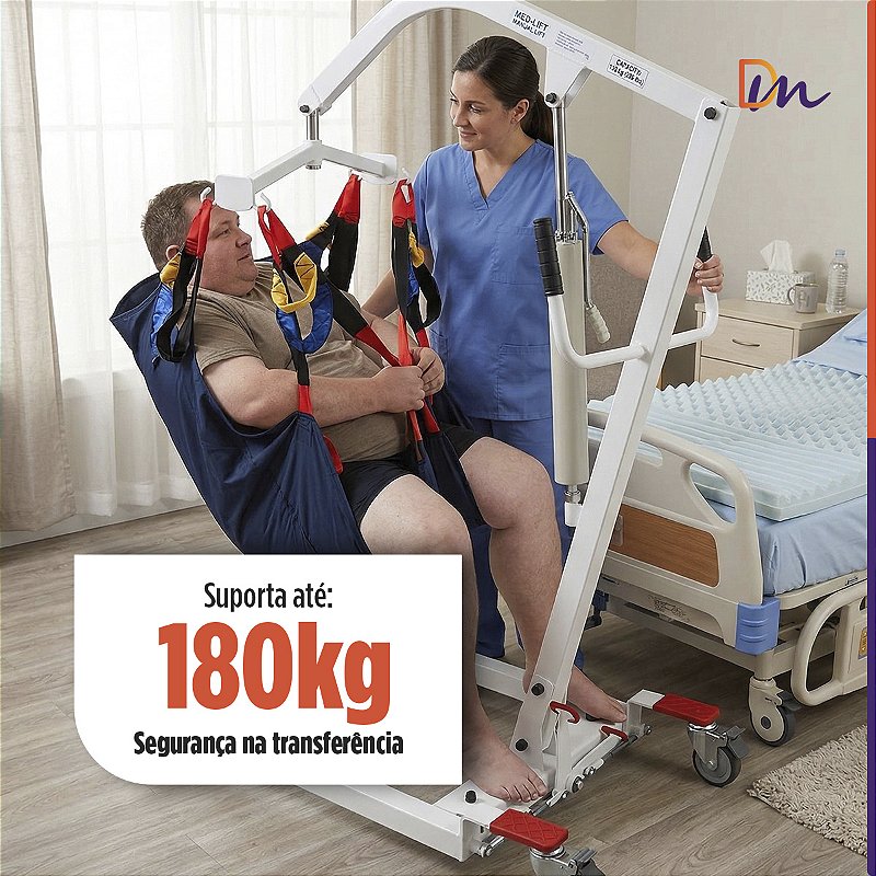 Guincho para elevação Manual Até 180 Kg D5000 - Dellamed
