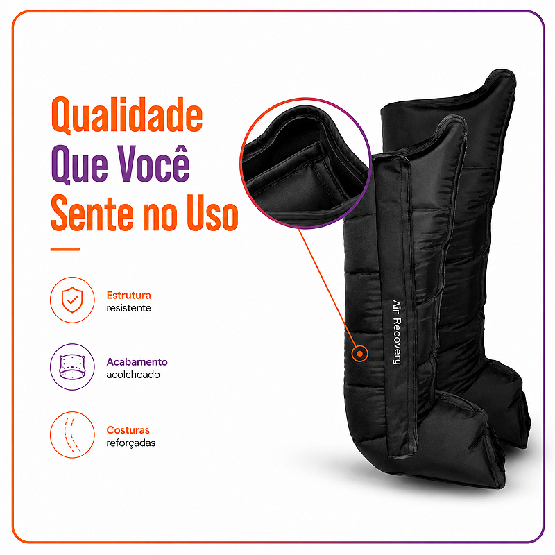 Bota de Compressão Pneumática Sem Fio Air Recovery Tamanho M - Dellamed