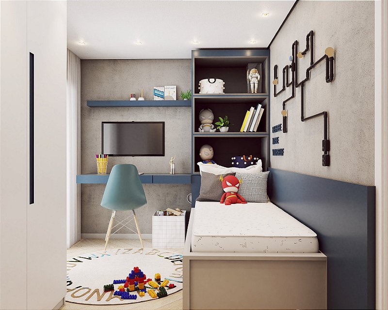 Projeto de Quarto Infantil Planejado Compacto