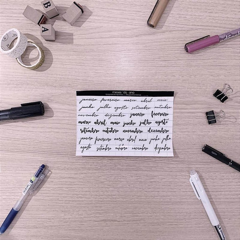 Cartela de adesivos para bujo e planner