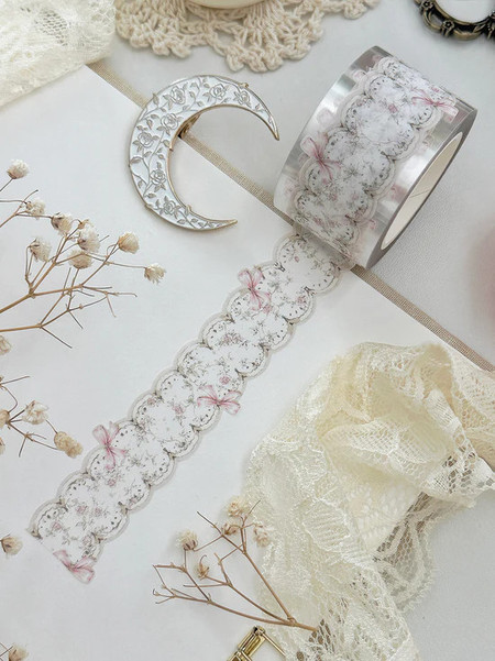Washi Tape: Bows & Lace Die Cut - Leela Journals