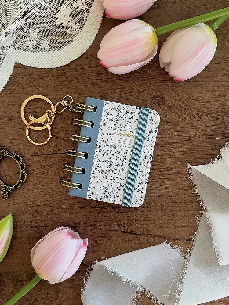 Mini-journal: Blue Rose Toile Composition - Leela Journals