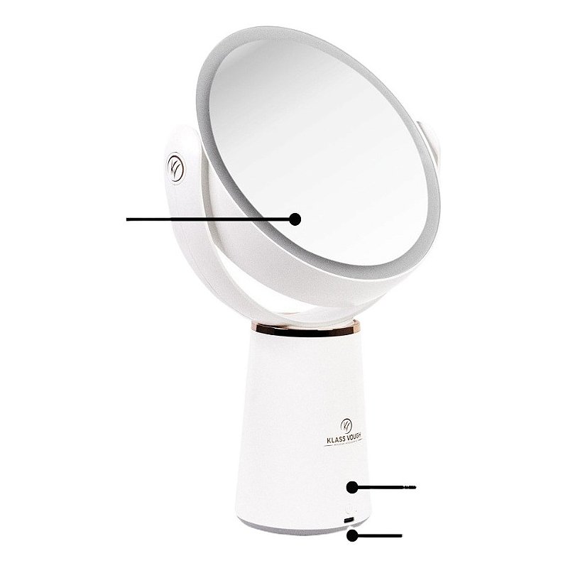 Espelho Aumento Zoom 10x Duplo Giratório Com Led Klass Vough