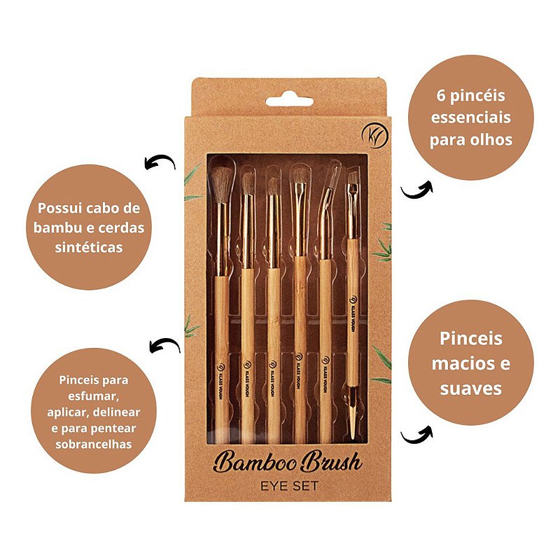 Kit Pincel De Maquiagem Klass Vough Bamboo Eye Set Bes-01