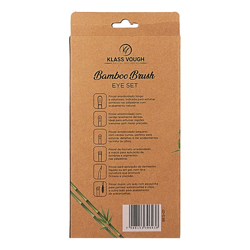 Kit Pincel De Maquiagem Klass Vough Bamboo Eye Set Bes-01