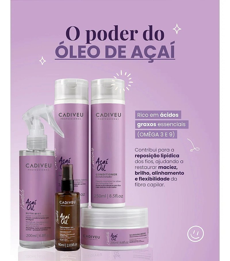 Shampoo Açaí Oil  250ml- Cadiveu