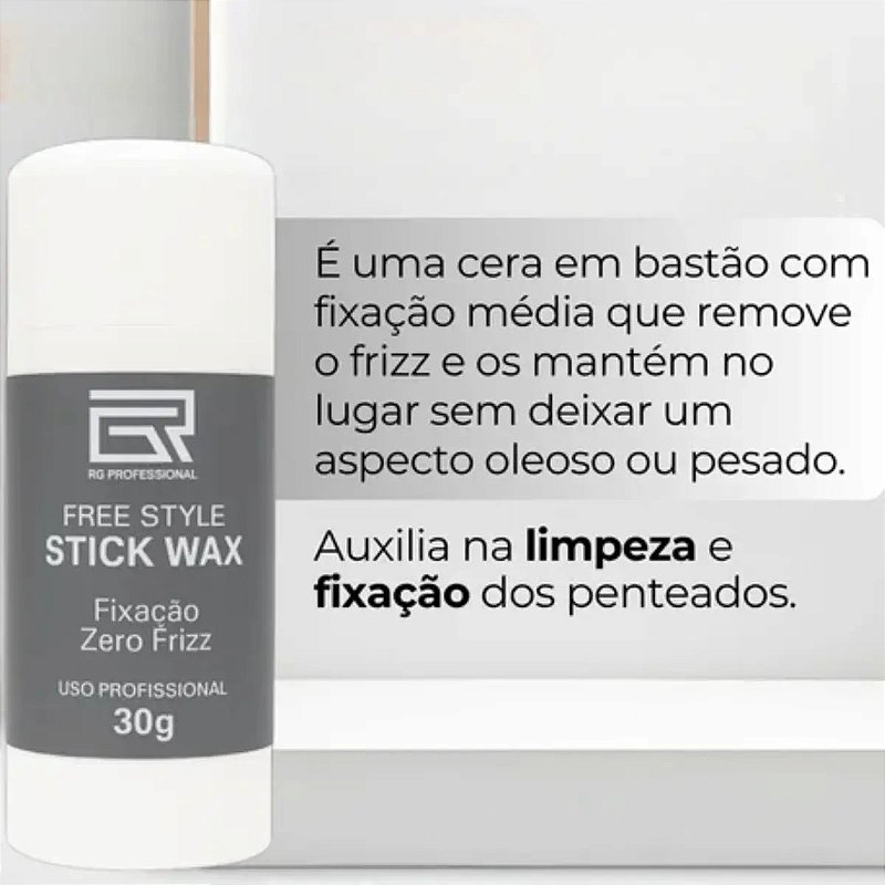 Rg Rafael Gasparim Cera Bastão Stick Wax Fixação Zero Frizz