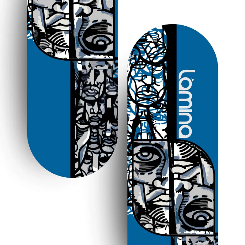 Shape Semblante Azul Marfim Nacional Premium | Lâmina SkateBoards