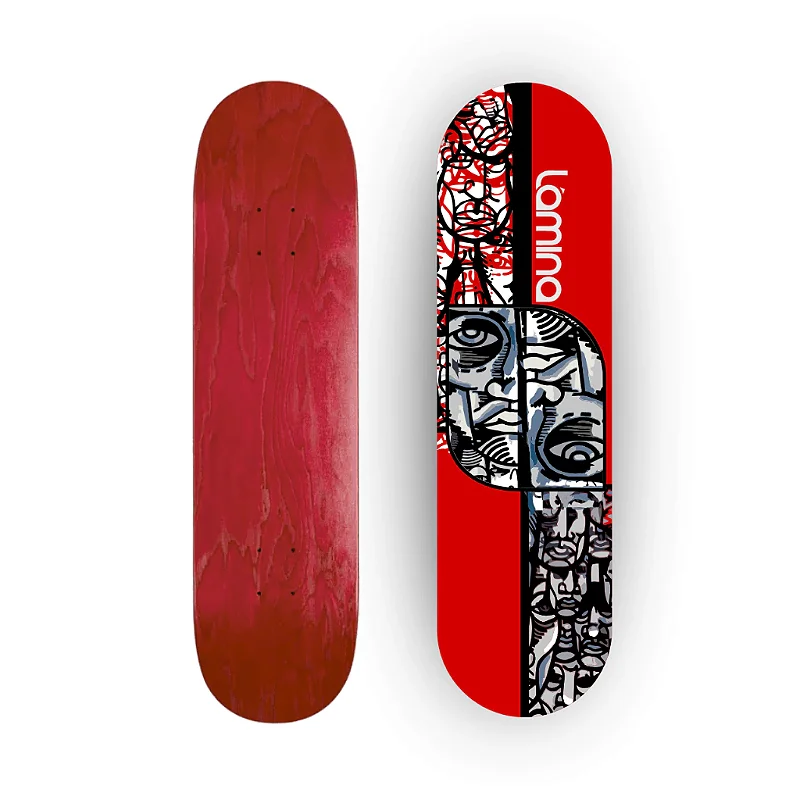 Shape Semblante Vermelho Marfim Nacional Premium | Lâmina SkateBoards