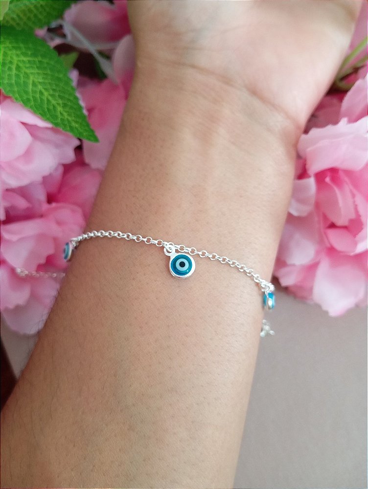 Pulseira 5 Olhos Prata 925