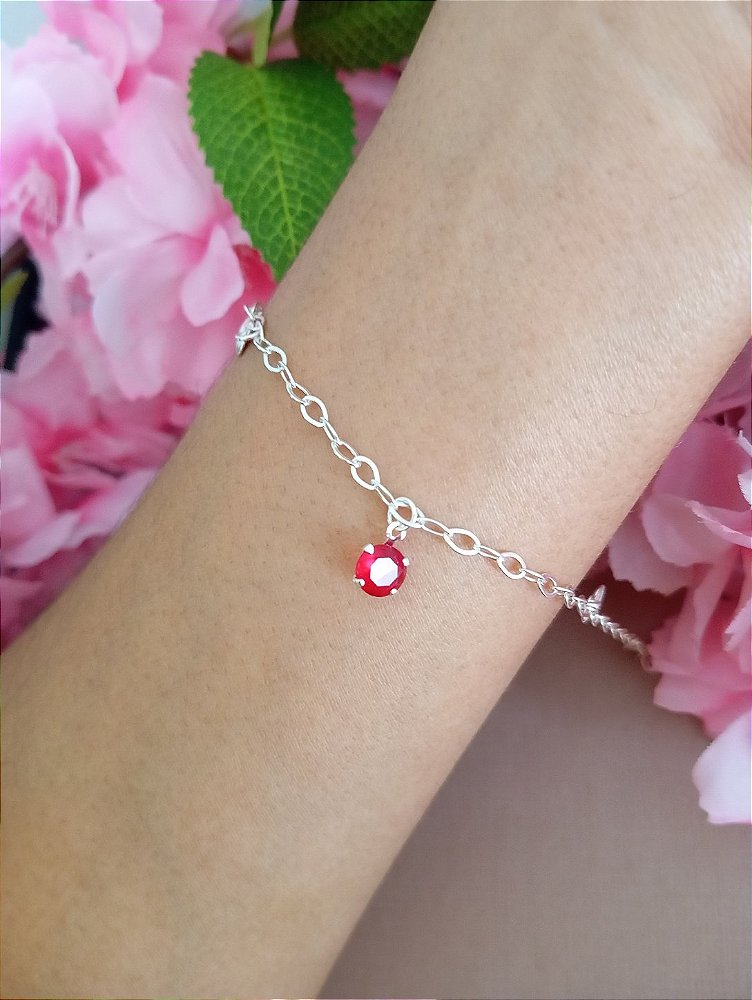 Pulseira Rubi Prata 925
