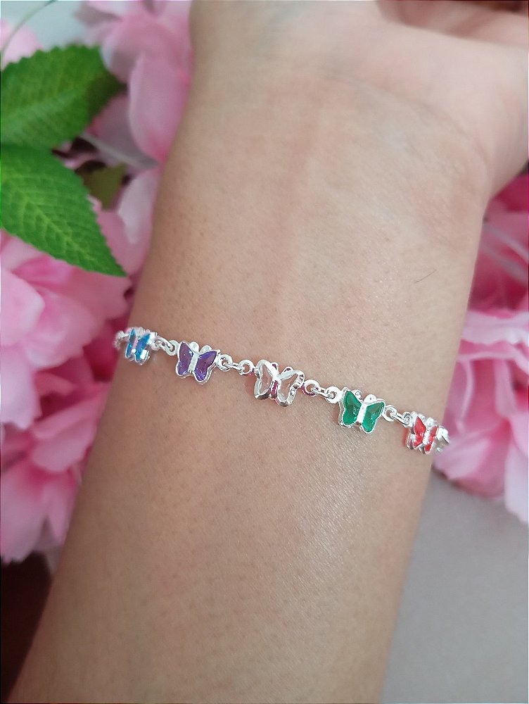 Pulseira Borboleta Prata 925